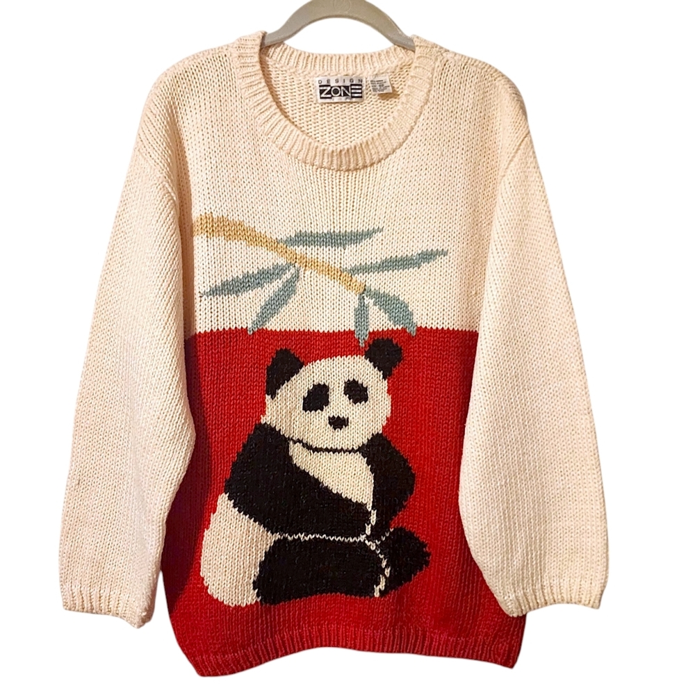 Vintage Design Zone | Panda Bamboo Knit Sweater | Made In Korea